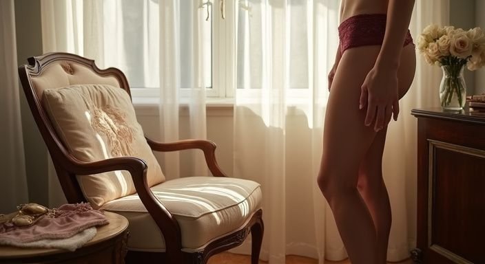 Ein elegantes Schlafzimmer mit feiner Lingerie und stilvollen Accessoires