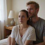 Erotische Kontakte und Sex-Dating in Salzburg: Vielfältige Angebote entdecken! Ein Paar sitzt nachdenklich auf einem Bett in einem gemütlichen Raum