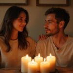 Ein Paar sitzt entspannt am Tisch und genießt intime Nähe