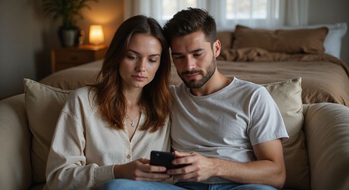 Eine junge Frau und ein Mann entspannen gemeinsam auf einer Couch und suche sexkontakt Innsbruck.