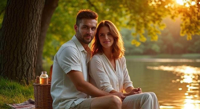 Ein Paar genießt einen entspannten Moment am Flussufer und suche sexkontakt Innsbruck.