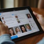 Wie finde ich sichere zuverlassige Sexdates in meiner Nähe Ein Tablet zeigt eine elegante digitale Plattform für sichere Kommunikation