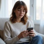 Sexkontakt Berlin: So findest du heiße Dates in deiner Nähe Eine Frau in einem bequemen Stuhl beschäftigt sich mit ihrem Smartphone