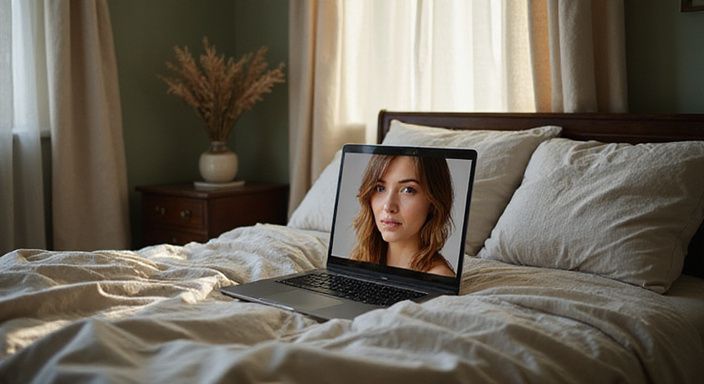 Ein einladendes Schlafzimmer mit authentischen Details für reife Begegnungen.