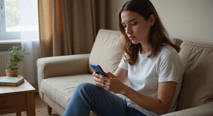 Eine Frau entspannt auf einem Sofa und suche Erotisch Kontakt und Sextreffen in Freiburg.