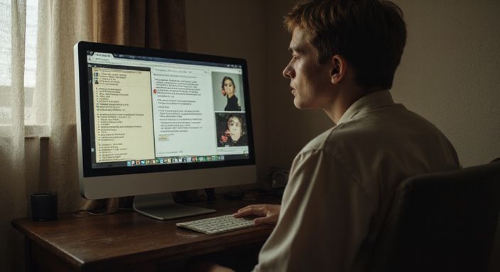 Eine Person interagiert mit erotischen Anzeigen für Erotisch Kontakt und Sextreffen in Solothurn auf einem Computer.