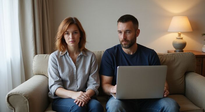 Ein Paar bespricht vorsichtig persönliche Grenzen vor Erotisch Kontakt und Sextreffen in Solothurn.