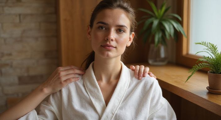 Eine Frau entspannt sich während einer Massage in einem Spa.