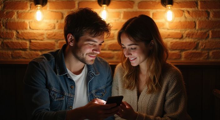 Ein Paar plant ihr nächstes Treffen in einem Café. Ein Paar plant ihr nächstes Treffen in einem Café und wollen sexkontakt in Klagenfurt.