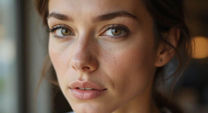 Nahaufnahme eines porträtierten Gesichts mit authentischen Hautmerkmalen. sexkontakt in Sankt Pölten suchen
